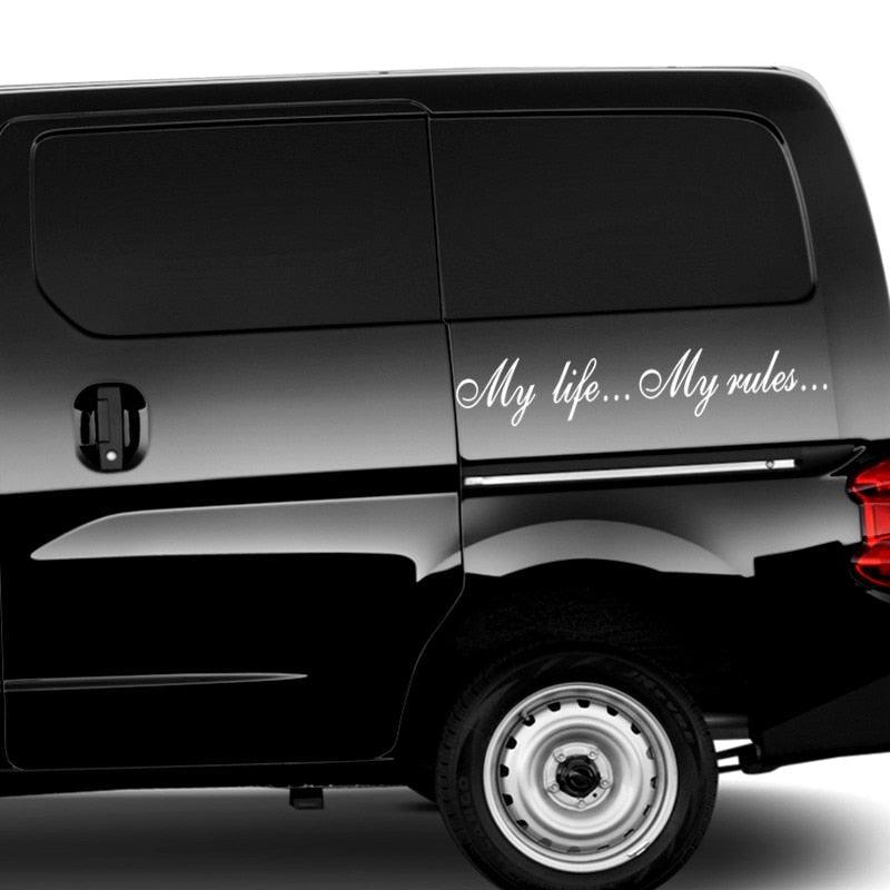 "My Life...My Rules... "Car Stickers and Decals Auto Motorcycle Bumper sticker Decal Car Sticker Written Words Occlusion Scratch Decals Auto Sticker Vinyl Sticker Cool Waterproof Decals for Laptop Water Bottles Skateboard Motorcycle Car Bike Stevvex