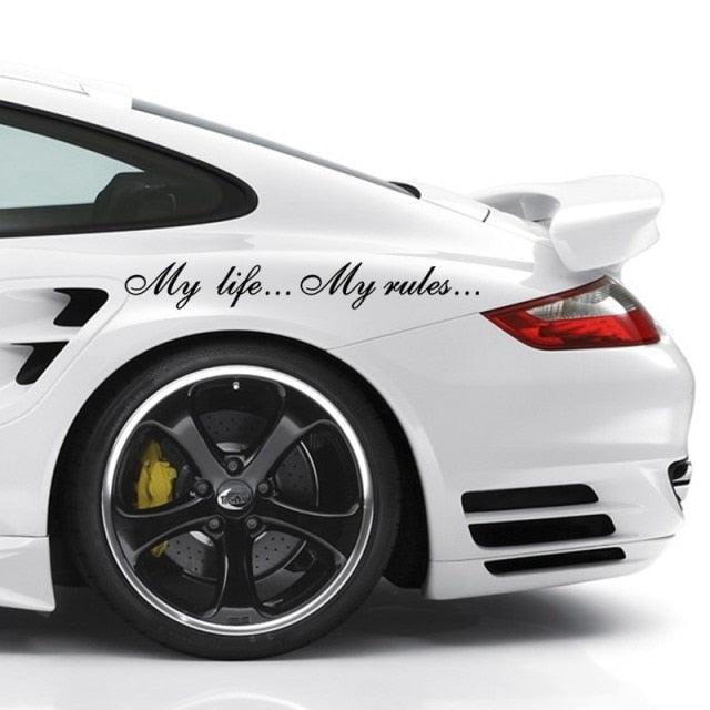 "My Life...My Rules... "Car Stickers and Decals Auto Motorcycle Bumper sticker Decal Car Sticker Written Words Occlusion Scratch Decals Auto Sticker Vinyl Sticker Cool Waterproof Decals for Laptop Water Bottles Skateboard Motorcycle Car Bike Stevvex