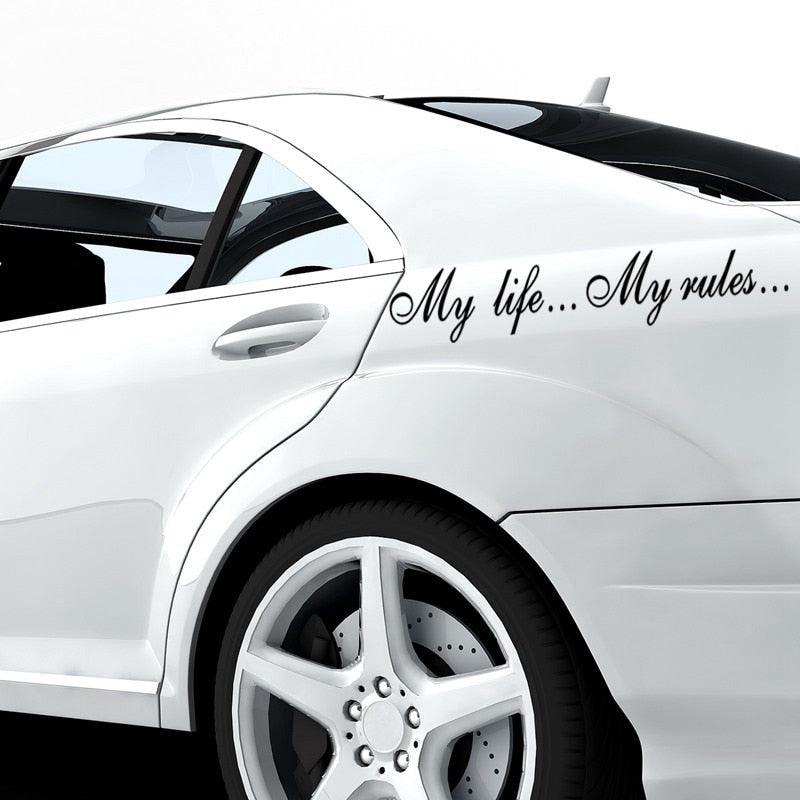 "My Life...My Rules... "Car Stickers and Decals Auto Motorcycle Bumper sticker Decal Car Sticker Written Words Occlusion Scratch Decals Auto Sticker Vinyl Sticker Cool Waterproof Decals for Laptop Water Bottles Skateboard Motorcycle Car Bike Stevvex