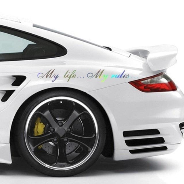 "My Life...My Rules... "Car Stickers and Decals Auto Motorcycle Bumper sticker Decal Car Sticker Written Words Occlusion Scratch Decals Auto Sticker Vinyl Sticker Cool Waterproof Decals for Laptop Water Bottles Skateboard Motorcycle Car Bike Stevvex