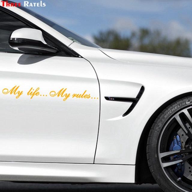 "My Life...My Rules... "Car Stickers and Decals Auto Motorcycle Bumper sticker Decal Car Sticker Written Words Occlusion Scratch Decals Auto Sticker Vinyl Sticker Cool Waterproof Decals for Laptop Water Bottles Skateboard Motorcycle Car Bike Stevvex