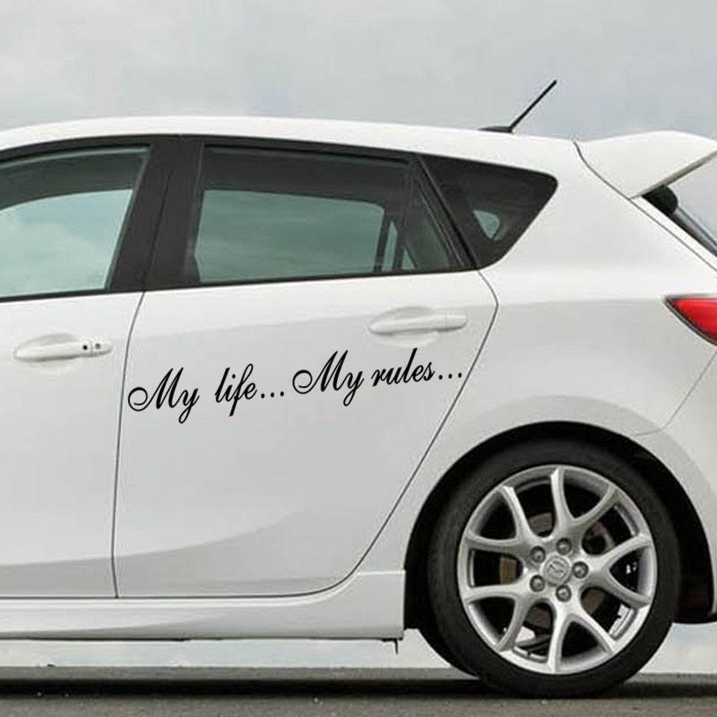 "My Life...My Rules... "Car Stickers and Decals Auto Motorcycle Bumper sticker Decal Car Sticker Written Words Occlusion Scratch Decals Auto Sticker Vinyl Sticker Cool Waterproof Decals for Laptop Water Bottles Skateboard Motorcycle Car Bike Stevvex