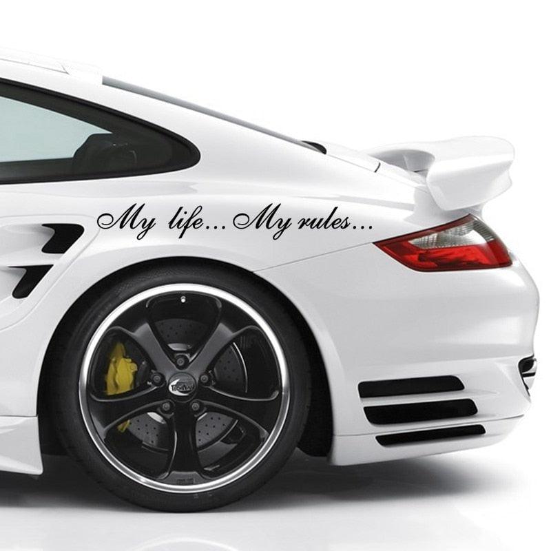 "My Life...My Rules... "Car Stickers and Decals Auto Motorcycle Bumper sticker Decal Car Sticker Written Words Occlusion Scratch Decals Auto Sticker Vinyl Sticker Cool Waterproof Decals for Laptop Water Bottles Skateboard Motorcycle Car Bike Stevvex
