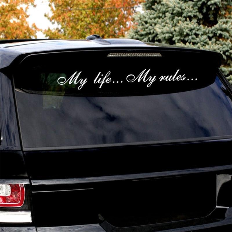 "My Life...My Rules... "Car Stickers and Decals Auto Motorcycle Bumper sticker Decal Car Sticker Written Words Occlusion Scratch Decals Auto Sticker Vinyl Sticker Cool Waterproof Decals for Laptop Water Bottles Skateboard Motorcycle Car Bike Stevvex