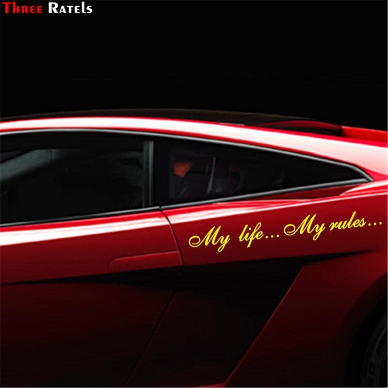 "My Life...My Rules... "Car Stickers and Decals Auto Motorcycle Bumper sticker Decal Car Sticker Written Words Occlusion Scratch Decals Auto Sticker Vinyl Sticker Cool Waterproof Decals for Laptop Water Bottles Skateboard Motorcycle Car Bike Stevvex
