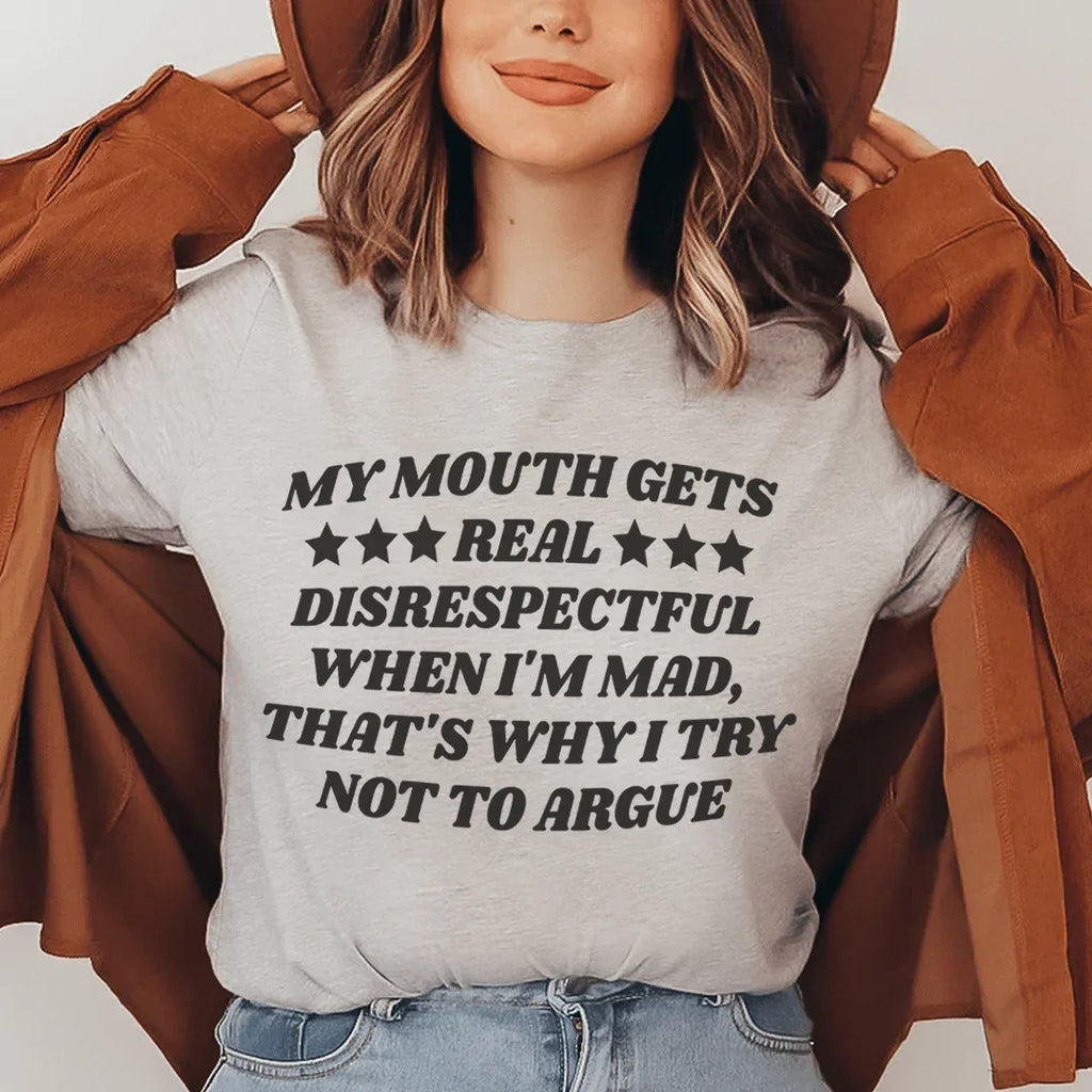 My Mouth Gets Real Disrespectful When I'm Mad Tee Peachy Sunday