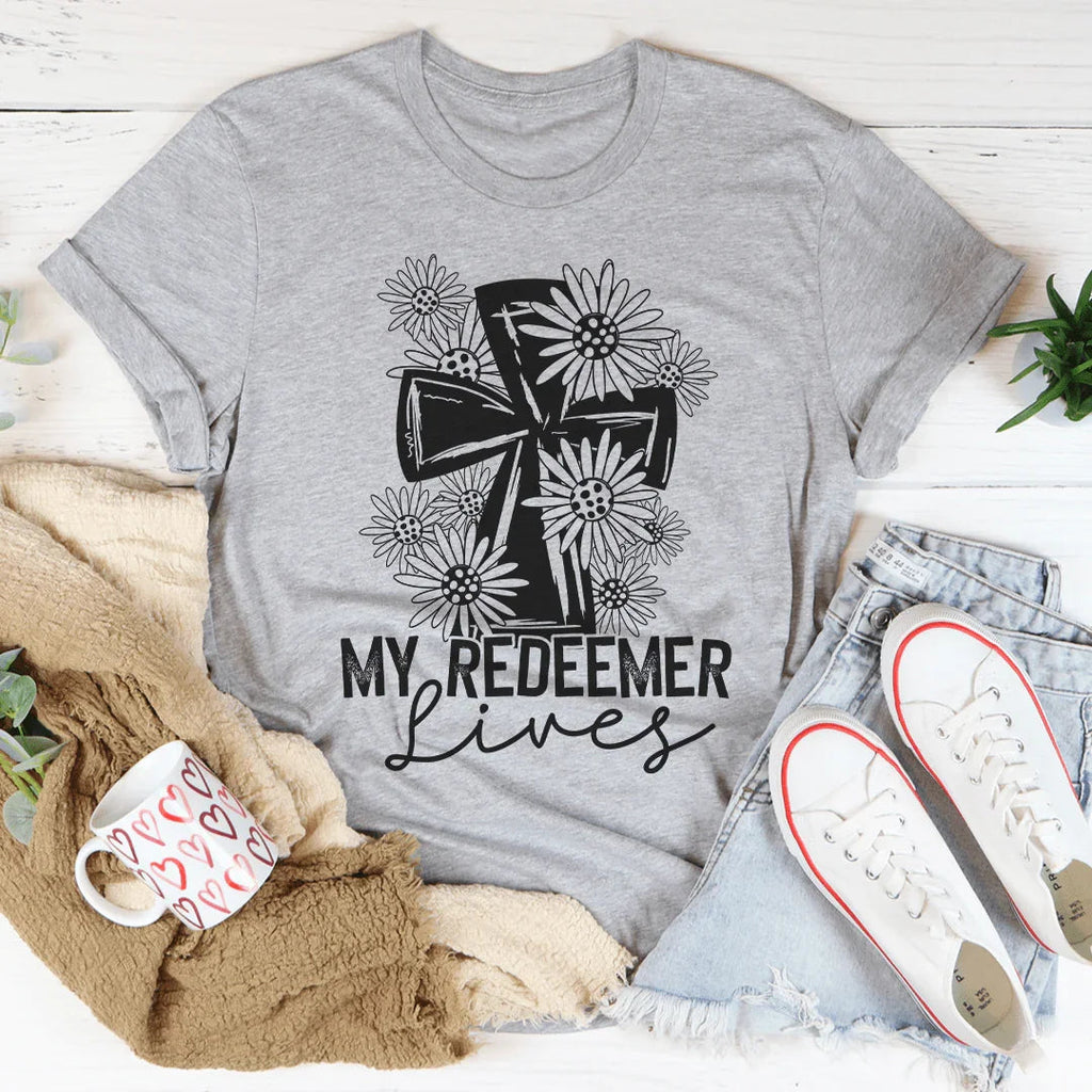 My Redeemer Lives Tee Peachy Sunday