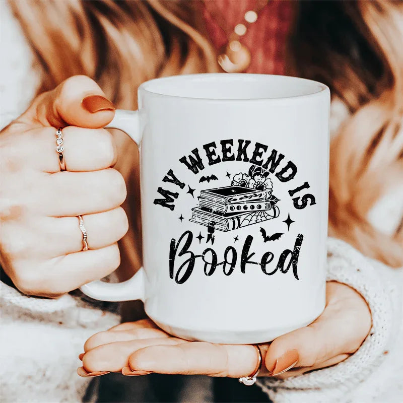 My Weekend Is Booked Ceramic Mug 15 oz Peachy Sunday