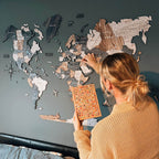 Bundle: Colored Map, Photo Frames, Flags and Airplanes Pins Enjoy The Wood