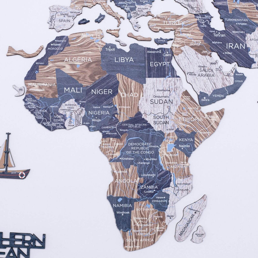 2D Wooden World Map Mystery Enjoy The Wood
