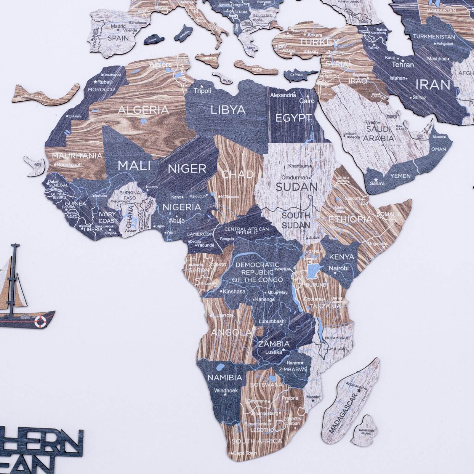 2D Wooden World Map Mystery Enjoy The Wood