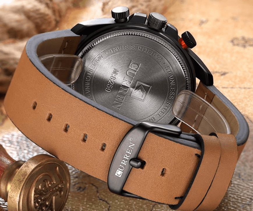 Men's  Waterproof Retro Style Watch With Excellent  Background, Chronometers  Large Numbers Perfect Gift Stevvex