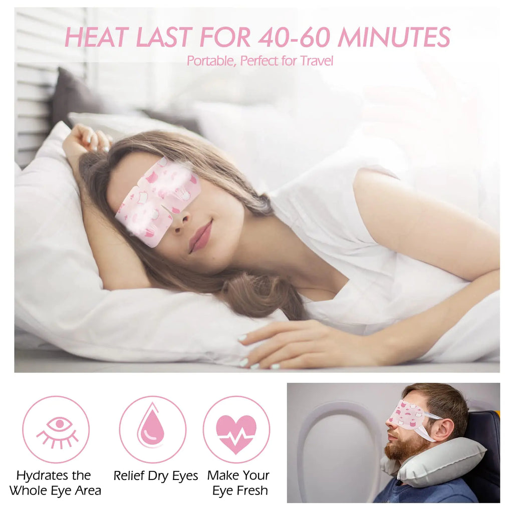 Jekeno Steam Eye Mask, 16 Packs Eye Masks for Dry Eyes, 40-60 Minutes Self Moist Heated Warm Compress Eye Mask Disposable for Sleep, Spa Relaxing Trip Gifts, Travel Essentials for Women Men Rose 1 Count (Pack of 16) Pi-Mart