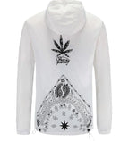 Hooded Jacket with Harajuku Leaf Print for Couples Pi-Mart