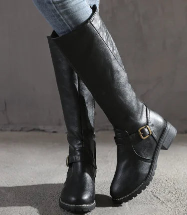 Men's Casual Fashion Mid-Tube Flat-Bottomed Wedge Boots Pi-Mart