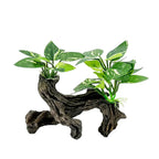 Smoothedo-Pets Fish Tank Large Decorations Betta Fish/Bugs/Aquarium/Turtle/Reptile Decoration 5.5inch Rock Caves Shrimp Cichlid Hiding Breeding Spawning Driftwood Plants Ornaments (Green Leaf/Wood) Lootquake LLC