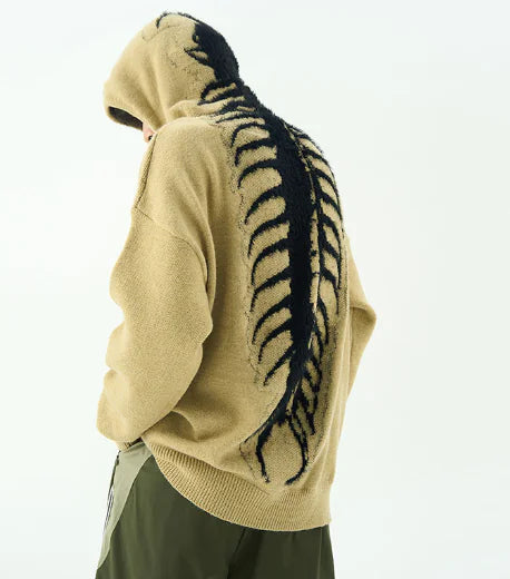 WOLFF Centipede Hoodie - Trendy Streetwear Knit Top Pi-Mart