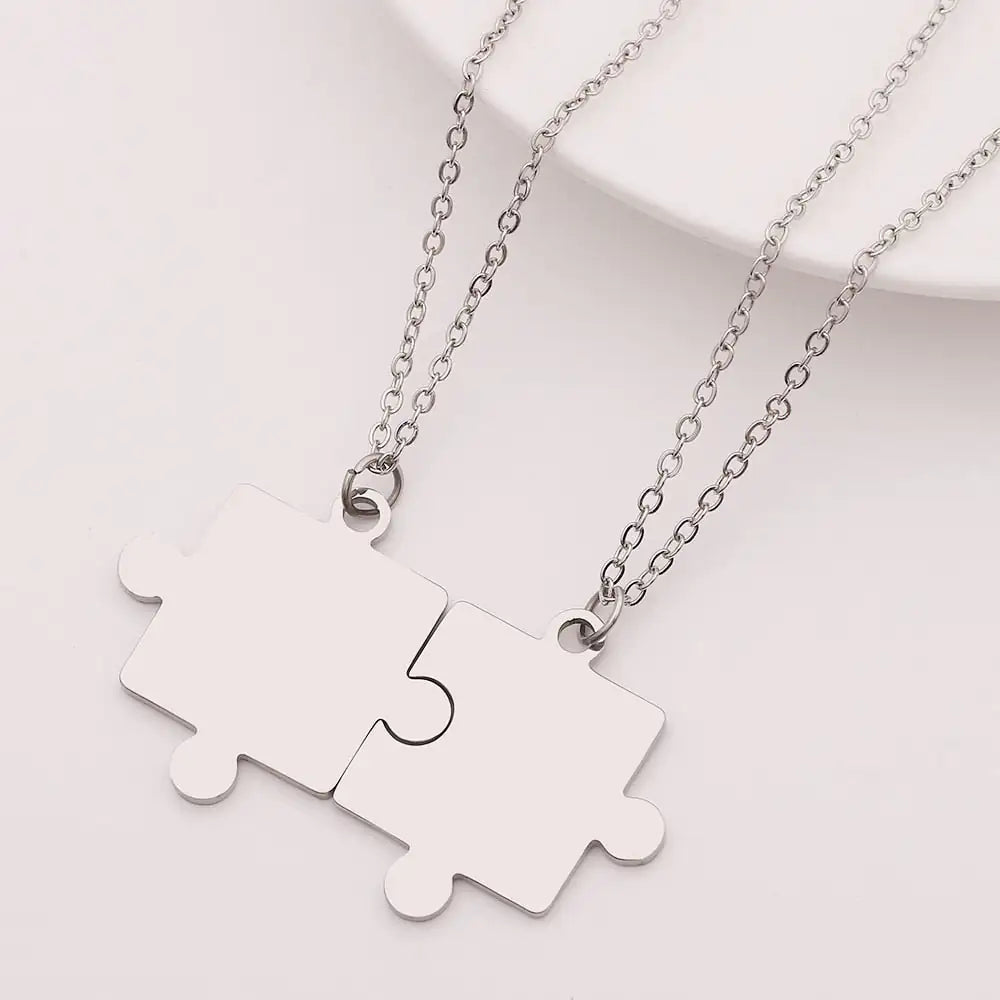 Matching Puzzle Piece Pendant Necklaces Lootquake LLC