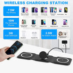 Foldable 3 in 1 Wireless Charger for iPhone and Apple Watch Pi-Mart