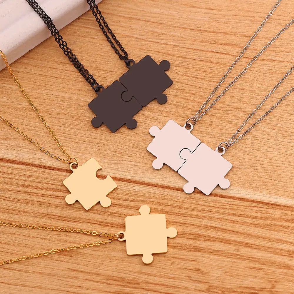 Matching Puzzle Piece Pendant Necklaces Lootquake LLC