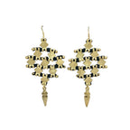 Nadu Tribal Cotton Thread Drop Earrings Zinc Alloy Boho Diamond Statement BandsCo Straps