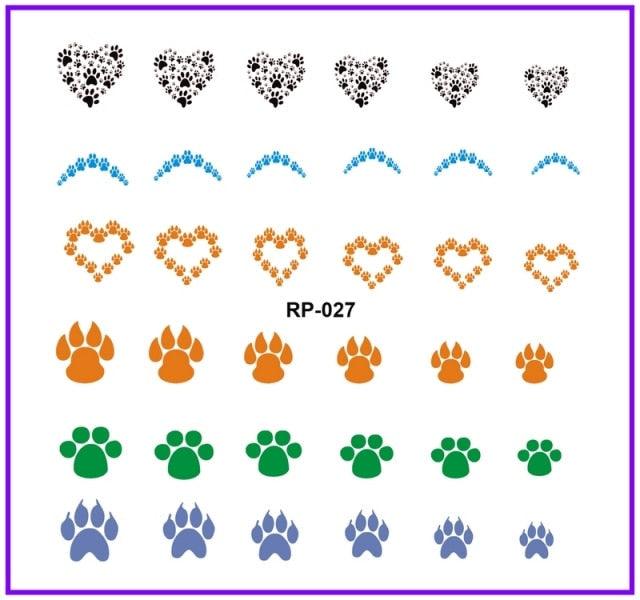 Nail Art Beauty Water Decal Slider Nail Stickers Animal Pet Claw Paw Foot Print Sweet Heart Black Cat Decorations Slider Nail Art Stickers Decals Nail Art Supplies Valentines Day 3D Self-Adhesive Nail Decorations Manicuring Nail Art Manicure Lips Nail Stevvex