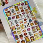 Nail Art Stickers Red Lips Nails Decals Sticker Hot Sexy Girl Tip Back Glue Decal Cool Lollipop Self Adhesive Acrylic Tips Tool Decoration White Feather Lace Flower Leaf Carving Design Exquisite Pattern Nail Art Supplies Self-Adhesive Nail Stevvex