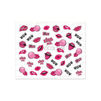 Nail Art Stickers Red Lips Nails Decals Sticker Hot Sexy Girl Tip Back Glue Decal Cool Lollipop Self Adhesive Acrylic Tips Tool Decoration White Feather Lace Flower Leaf Carving Design Exquisite Pattern Nail Art Supplies Self-Adhesive Nail Stevvex