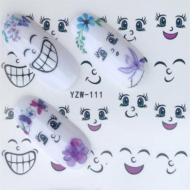 Nail Art Water Transfer Stickers Anime Mouse Animal Kid slider adhesive Watermark Decals Women Beauty Wedding Nails  Decal Self-Adhesive 3D Wave Design Decoration for Women Girls Art Stickers Decal Decoration Metallic Curve Strip Line Nail Stevvex