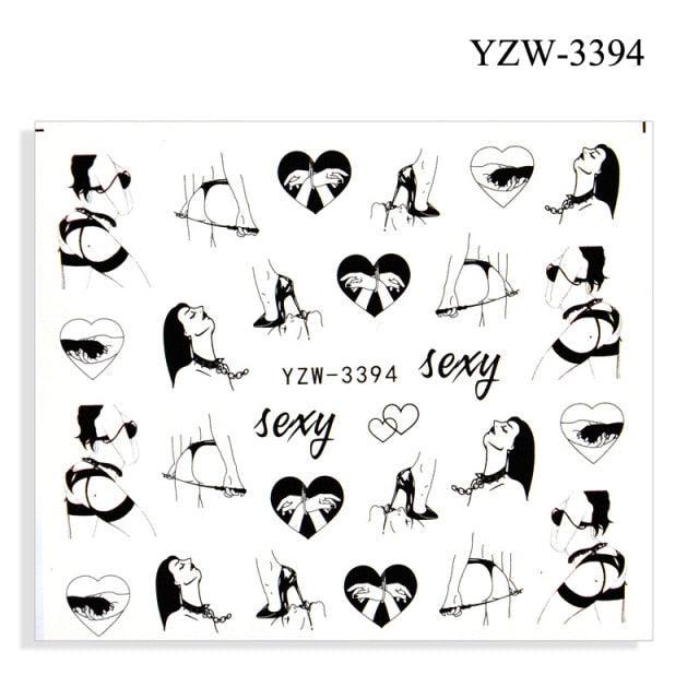 Nail Art Water Transfer Stickers Anime Mouse Animal Kid slider adhesive Watermark Decals Women Beauty Wedding Nails  Decal Self-Adhesive 3D Wave Design Decoration for Women Girls Art Stickers Decal Decoration Metallic Curve Strip Line Nail Stevvex