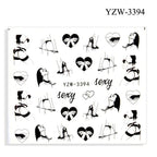 Nail Art Water Transfer Stickers Anime Mouse Animal Kid slider adhesive Watermark Decals Women Beauty Wedding Nails  Decal Self-Adhesive 3D Wave Design Decoration for Women Girls Art Stickers Decal Decoration Metallic Curve Strip Line Nail Stevvex