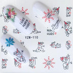 Nail Art Water Transfer Stickers Anime Mouse Animal Kid slider adhesive Watermark Decals Women Beauty Wedding Nails  Decal Self-Adhesive 3D Wave Design Decoration for Women Girls Art Stickers Decal Decoration Metallic Curve Strip Line Nail Stevvex