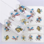 Nail Art Water Transfer Stickers Anime Mouse Animal Kid slider adhesive Watermark Decals Women Beauty Wedding Nails  Decal Self-Adhesive 3D Wave Design Decoration for Women Girls Art Stickers Decal Decoration Metallic Curve Strip Line Nail Stevvex