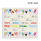 Nail Art Water Transfer Stickers Anime Mouse Animal Kid slider adhesive Watermark Decals Women Beauty Wedding Nails  Decal Self-Adhesive 3D Wave Design Decoration for Women Girls Art Stickers Decal Decoration Metallic Curve Strip Line Nail Stevvex