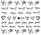 Nail Art Water Transfer Stickers Anime Mouse Animal Kid slider adhesive Watermark Decals Women Beauty Wedding Nails  Decal Self-Adhesive 3D Wave Design Decoration for Women Girls Art Stickers Decal Decoration Metallic Curve Strip Line Nail Stevvex