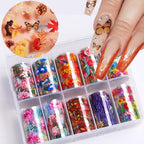 Nail Foils Fall Design Maple Leaves Flower Golden Nail Sliders Snake Leopard Decor Paper Nail Art Sticker Set Decals for Women Nail Decorations Accessories Metal Curve Stripe Lines Design Letter Nail Sticker Adhesive Decoration
