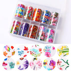 Nail Foils Fall Design Maple Leaves Flower Golden Nail Sliders Snake Leopard Decor Paper Nail Art Sticker Set Decals for Women Nail Decorations Accessories Metal Curve Stripe Lines Design Letter Nail Sticker Adhesive Decoration