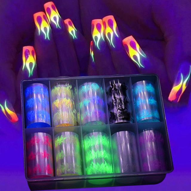 Nail Foils Marble Flower Series Iridescent Nail Art Transfer Sticker Paper Slider Nail Water Decal Design Manicures Decorations  Art Manicures Decoration New Gold Nail Transfer Foils for Nail Arts Nails Supply Holographic Effect Nail Art Foil Stickers Hol Stevvex