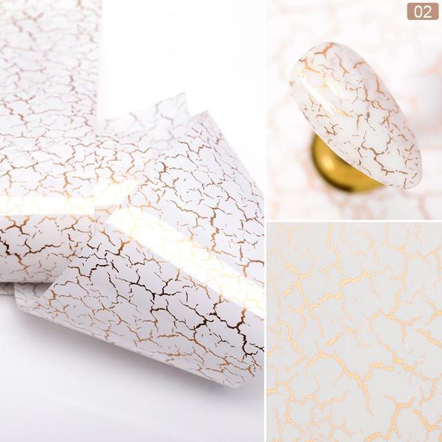 Nail Foils Marble Flower Series Iridescent Nail Art Transfer Sticker Paper Slider Nail Water Decal Design Manicures Decorations  Art Manicures Decoration New Gold Nail Transfer Foils for Nail Arts Nails Supply Holographic Effect Nail Art Foil Stickers Hol Stevvex