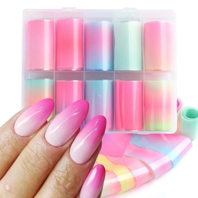 Nail Foils Marble Flower Series Iridescent Nail Art Transfer Sticker Paper Slider Nail Water Decal Design Manicures Decorations  Art Manicures Decoration New Gold Nail Transfer Foils for Nail Arts Nails Supply Holographic Effect Nail Art Foil Stickers Hol Stevvex