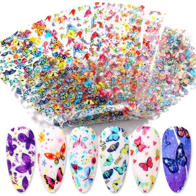 Nail Foils Marble Flower Series Iridescent Nail Art Transfer Sticker Paper Slider Nail Water Decal Design Manicures Decorations  Art Manicures Decoration New Gold Nail Transfer Foils for Nail Arts Nails Supply Holographic Effect Nail Art Foil Stickers Hol Stevvex