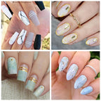 Nail Foils Marble Flower Series Iridescent Nail Art Transfer Sticker Paper Slider Nail Water Decal Design Manicures Decorations  Art Manicures Decoration New Gold Nail Transfer Foils for Nail Arts Nails Supply Holographic Effect Nail Art Foil Stickers Hol Stevvex