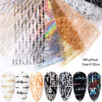 Nail Foils Marble Flower Series Iridescent Nail Art Transfer Sticker Paper Slider Nail Water Decal Design Manicures Decorations  Art Manicures Decoration New Gold Nail Transfer Foils for Nail Arts Nails Supply Holographic Effect Nail Art Foil Stickers Hol Stevvex