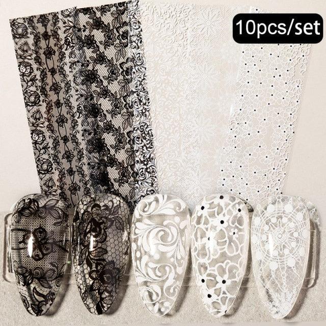 Nail Foils Marble Flower Series Iridescent Nail Art Transfer Sticker Paper Slider Nail Water Decal Design Manicures Decorations  Art Manicures Decoration New Gold Nail Transfer Foils for Nail Arts Nails Supply Holographic Effect Nail Art Foil Stickers Hol Stevvex