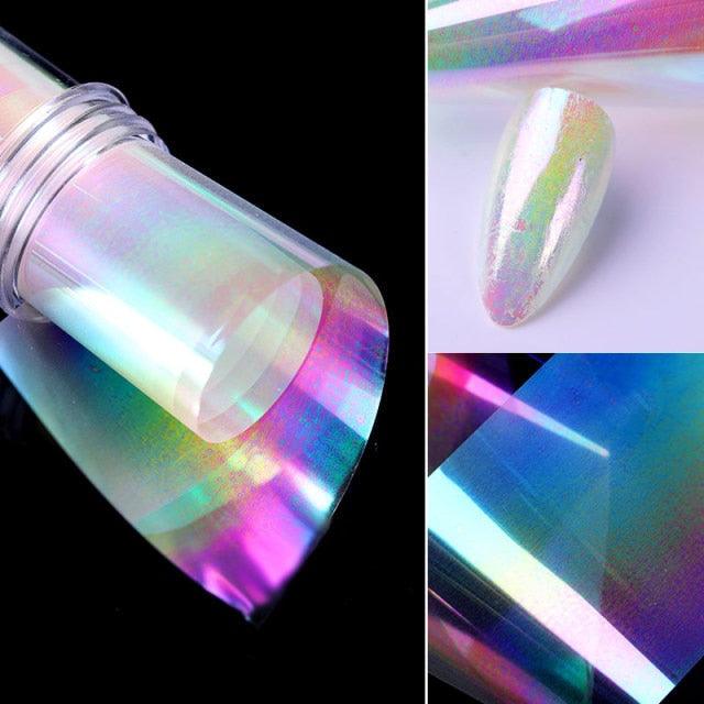 Nail Foils Marble Flower Series Iridescent Nail Art Transfer Sticker Paper Slider Nail Water Decal Design Manicures Decorations  Art Manicures Decoration New Gold Nail Transfer Foils for Nail Arts Nails Supply Holographic Effect Nail Art Foil Stickers Hol Stevvex