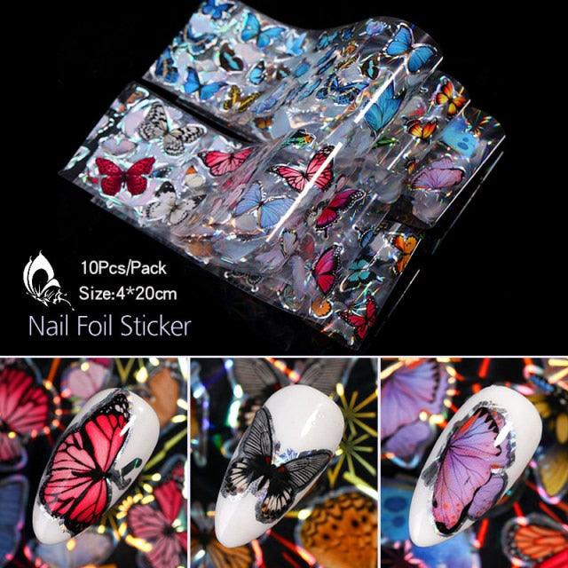 Nail Foils Marble Flower Series Iridescent Nail Art Transfer Sticker Paper Slider Nail Water Decal Design Manicures Decorations  Art Manicures Decoration New Gold Nail Transfer Foils for Nail Arts Nails Supply Holographic Effect Nail Art Foil Stickers Hol Stevvex