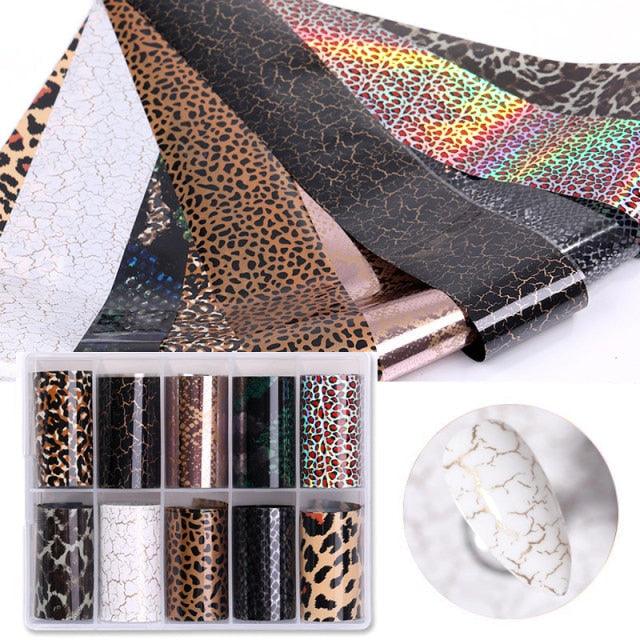 Nail Foils Marble Flower Series Iridescent Nail Art Transfer Sticker Paper Slider Nail Water Decal Design Manicures Decorations  Art Manicures Decoration New Gold Nail Transfer Foils for Nail Arts Nails Supply Holographic Effect Nail Art Foil Stickers Hol Stevvex
