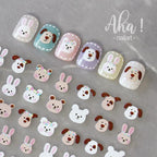 Nail Glue Stickers Stars Moon Cartoon Rabbit Panda Flower Nail Decoration Decals Nail Sticker Nail Art Decorations Design Decoration Acrylic Nail Supplies Designer Nail Decorations for Women Girls Kids 3D Nail Art Stickers Decals Stevvex
