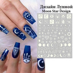 Nail Stickers Back Glue Fluorescent Light Flame Butterfly Moon Love Pattern Designs Nail Decal Decoration Tips For Beauty Salons Glow in Dark Nail Stickers Self-Adhesive Nail Art Decals Butterfly Flower Star Heart Nail Strips Glow Dark Nail Art Manicure Stevvex