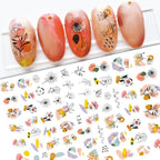 Nail Stickers Cute Rabbit Nail Art Decorations No Face Man Nail Sliders For Manicure Women Kids Girls Manicure Decoration Nail Art Supplies 3D Self-Adhesive Nail Decals Designer Nail Stickers for Acrylic Nails